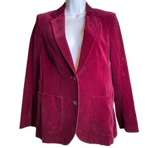 Vintage Abraham & Straus Women's 1960's  Burgundy Velvet Blazer Size 10 Mad Men‎